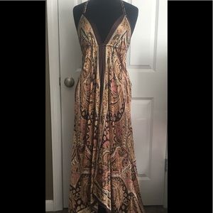 Brown and Gold handkerchief style dress